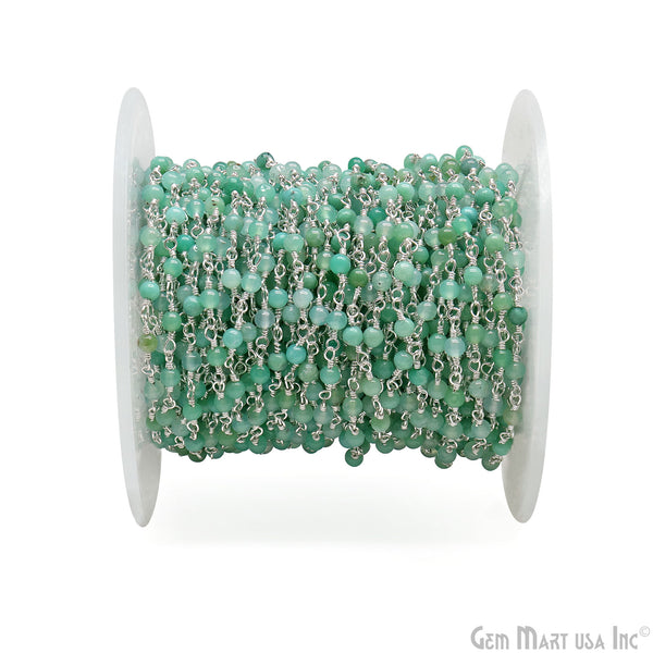 Chrysoprase Cabochon 3.5mm Silver...