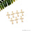Cross Gold Laser Finding 9x16mm Gold Plated Charm For Bracelets & Pendants