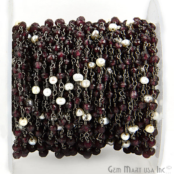 Garnet With Pearl Gemstone...