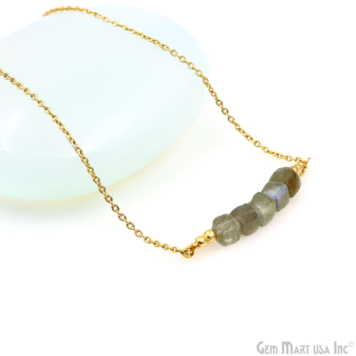 Labradorite Bar Pendant 39x5mm Line Necklace Connector Wire Wrapped