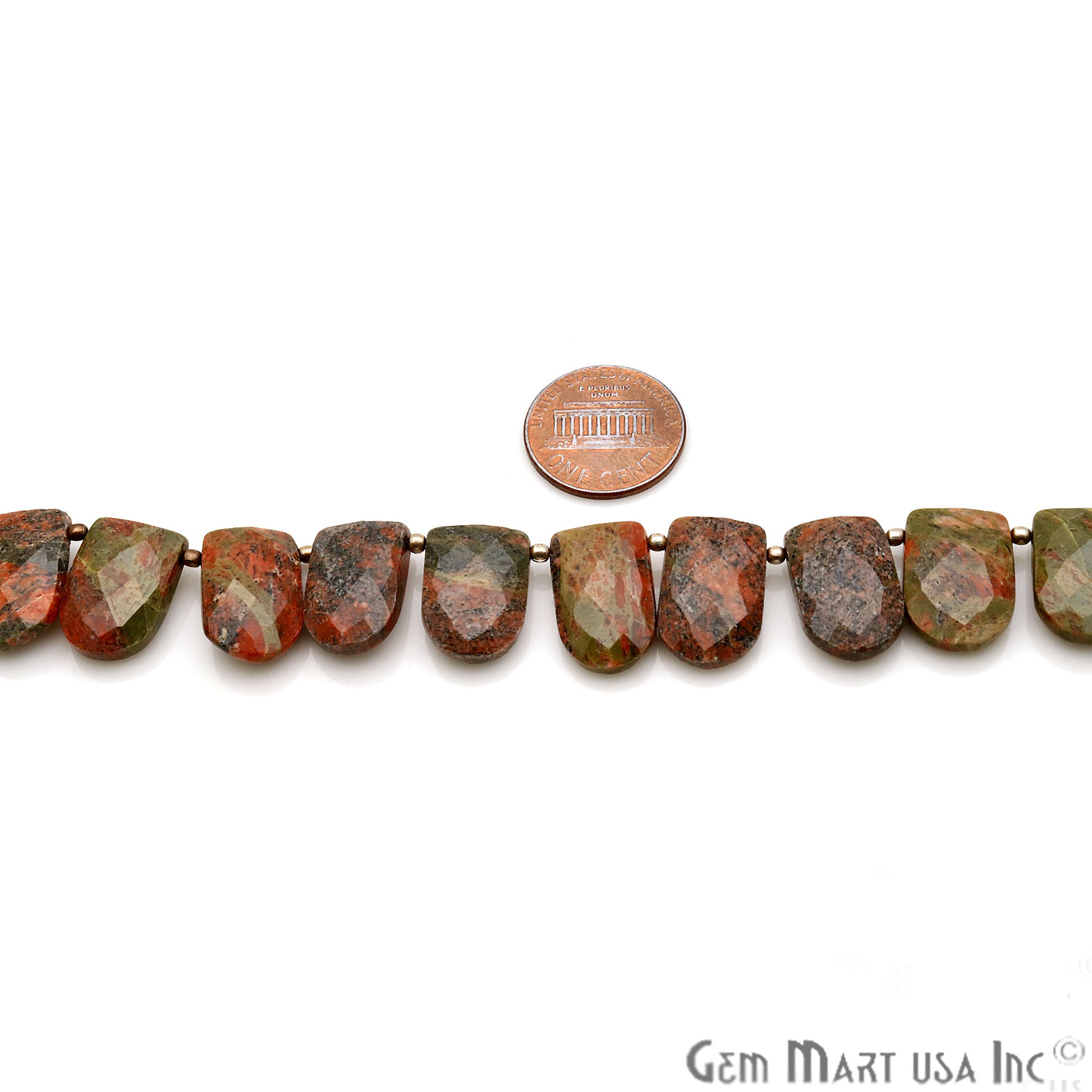 Unakite U Shape 16x12mm Crafting Beads Gemstone Strands 8 Inch - GemMartUSA