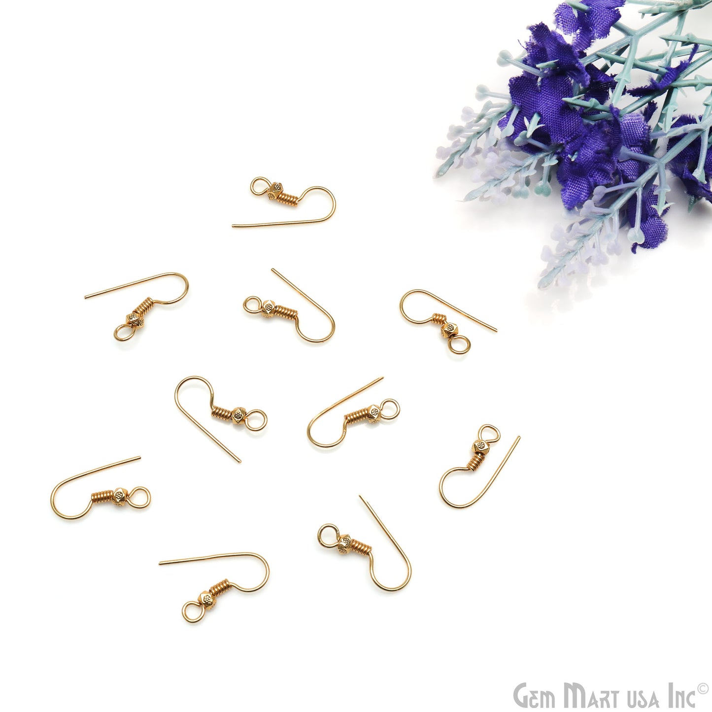 5 Pair Lot Gold Plated 25x9mm Earring Fish Hooks Findings