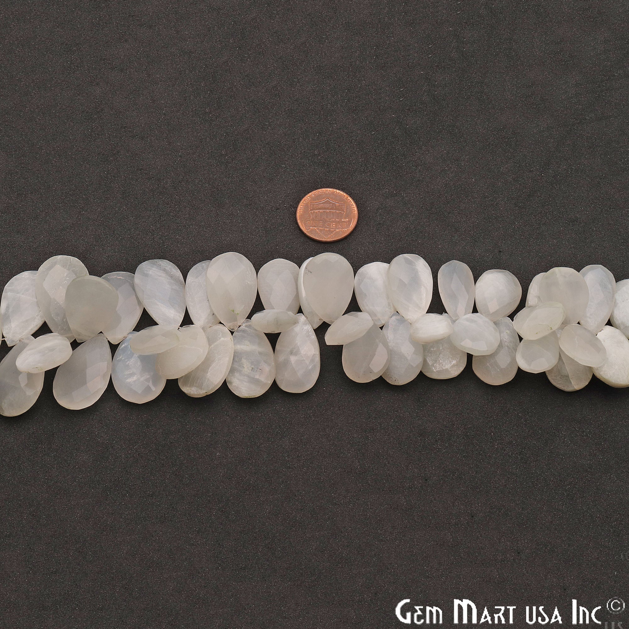 White Moonstone Pears 24x15mm Crafting Beads Gemstone Briolette Strands 8 INCH - GemMartUSA