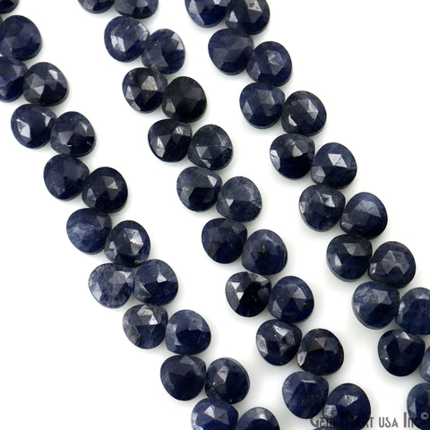 Sapphire Faceted Heart Shape 7mm Beads Gemstone 7 Inch Strands