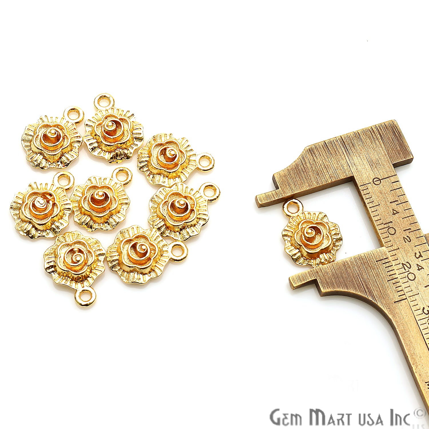 Flower Shape Finding 15x12mm Chandelier Jewelry Charm (Pick Plating) - GemMartUSA