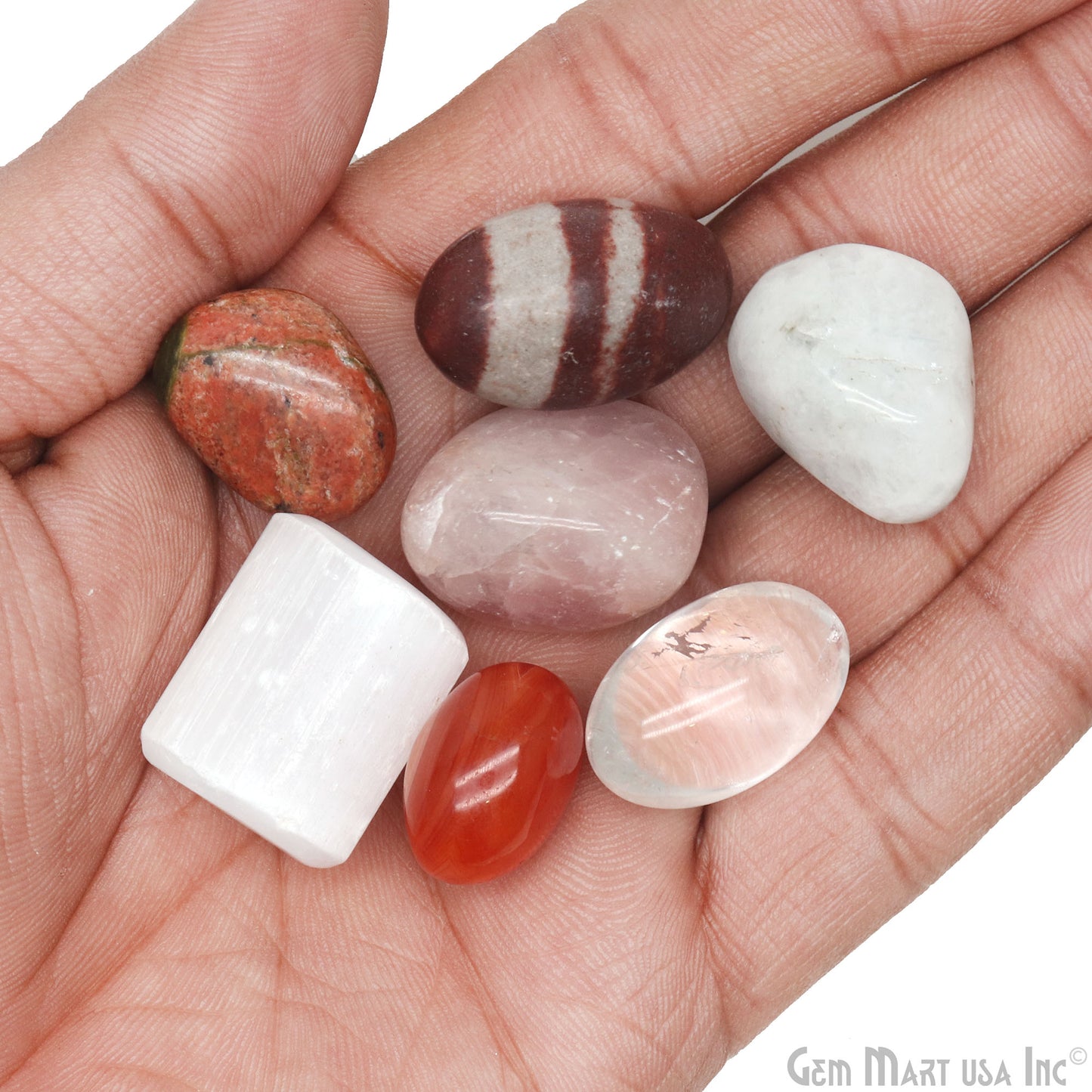 7pc Lot Tumble Stone, Multi Color Beautiful Seven Stone Set, Reiki stones, Healing crystal, Chakra Healing , 26X18MM