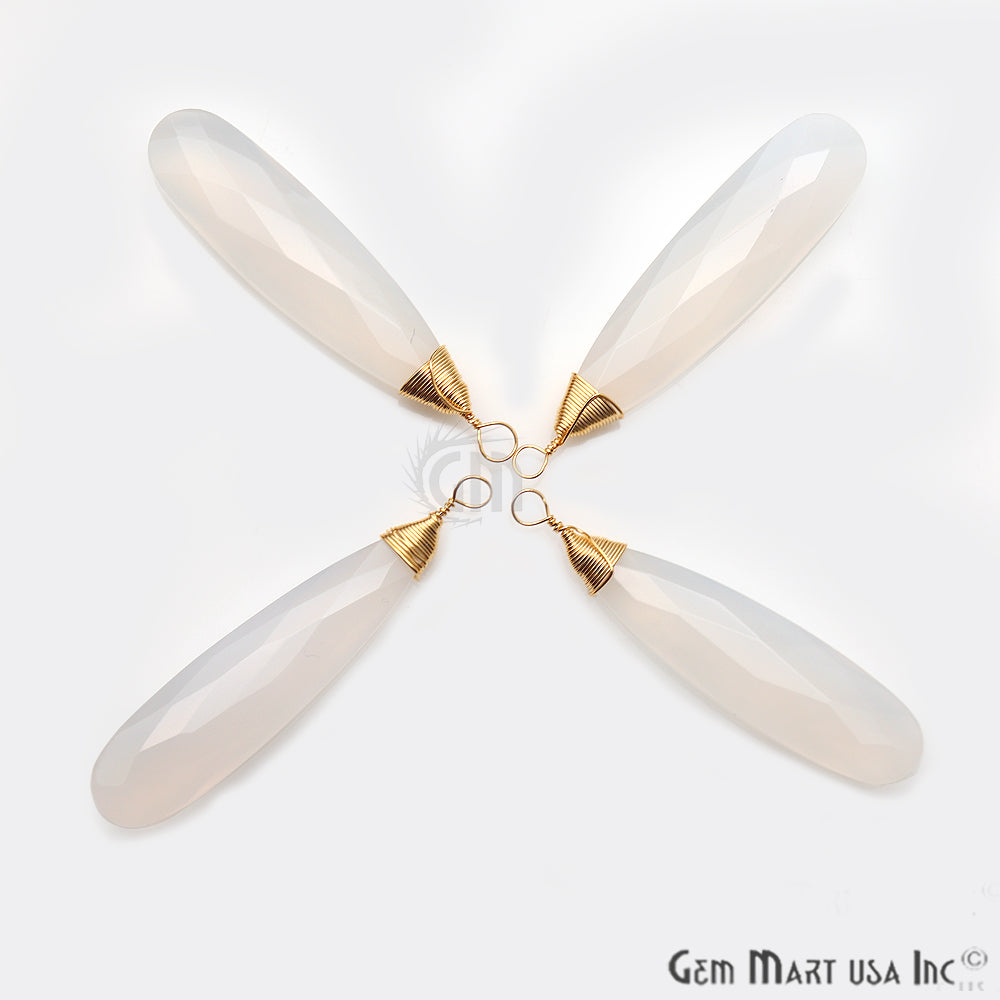 Pear Shape 47x11mm Gemstone Connector Pendant (Pick Your stone) - GemMartUSA