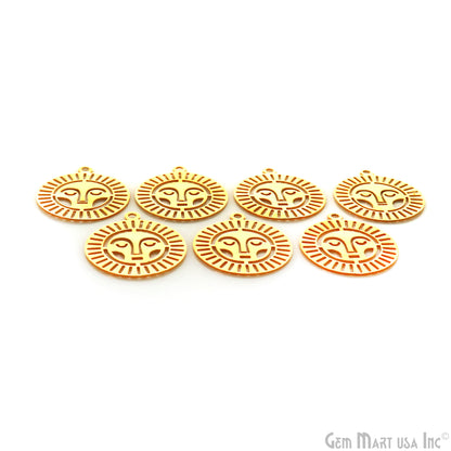 Sun Charm Laser Finding Gold Plated 34.5x30mm Charm For Bracelets & Pendants