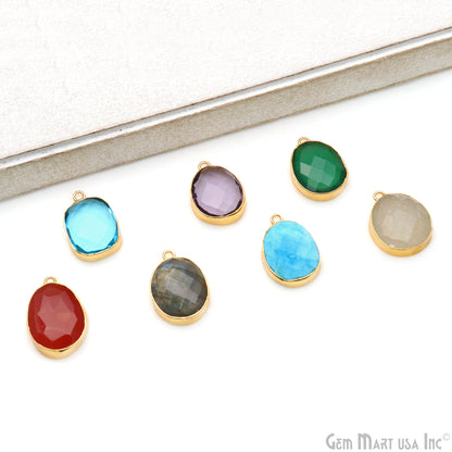 Faceted Organic Shape Gold Electroplated Gemstone Connector