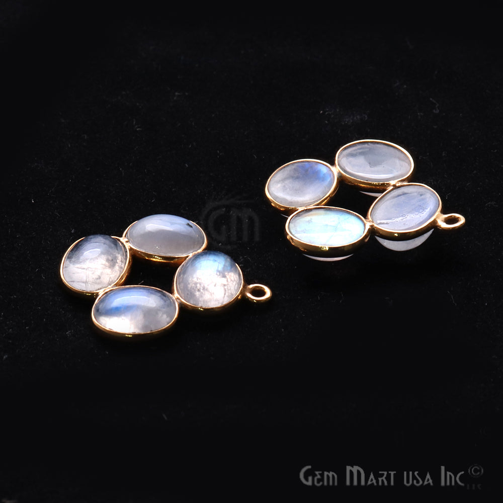 DIY Rainbow Moonstone 24x21mm Single Bail Chandelier Finding Component (Pick Your Metal) - GemMartUSA