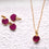 DIY Hot Pink Druzy 14x10mm Heart Shape Gold Edge Necklace Pendant - GemMartUSA
