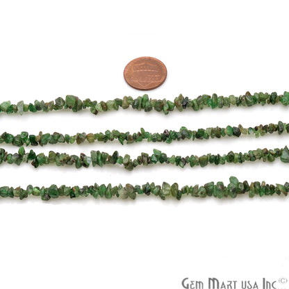 Natural Tsavorite Dark 4-6mm Nugget Chips Strand 34 Inch - GemMartUSA