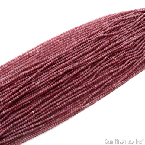 Pink Tourmaline Rondelle Beads, 13 Inch Gemstone Strands, Drilled Strung Nugget Beads, Faceted Round, 2.5-3mm