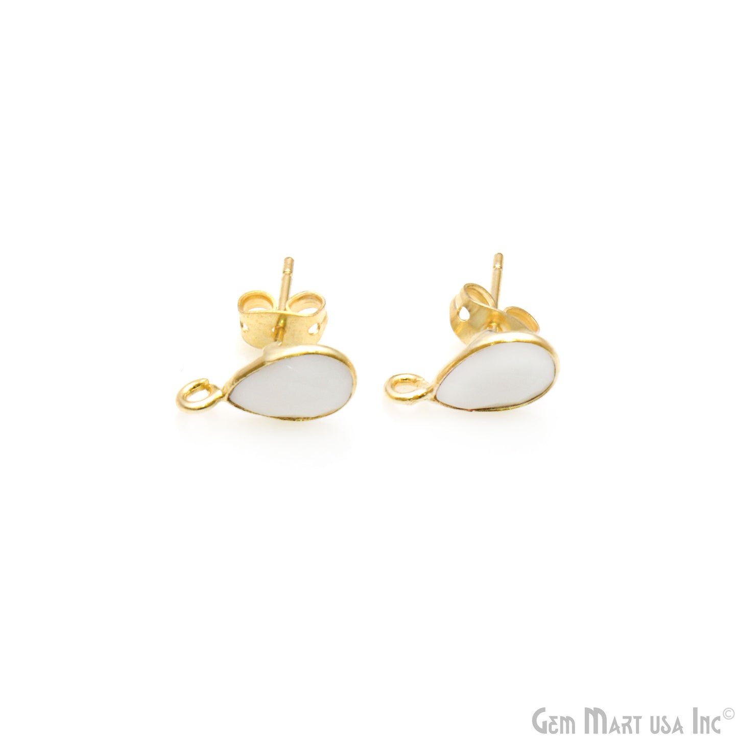 DIY Pears 6x9mm Gold Bail Gemstone stud Earring