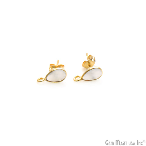 DIY Pears 6x9mm Gold Bail Gemstone stud Earring