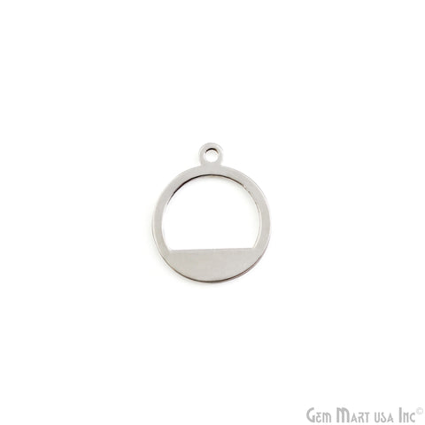 Round Shape Laser Finding Silver Plated 21.7x17.6mm Charm For Bracelets & Pendants