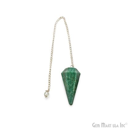 Healing Dowsing Pendulum Pendant & Silver Plated Chain (Pick  Your Gemstone)