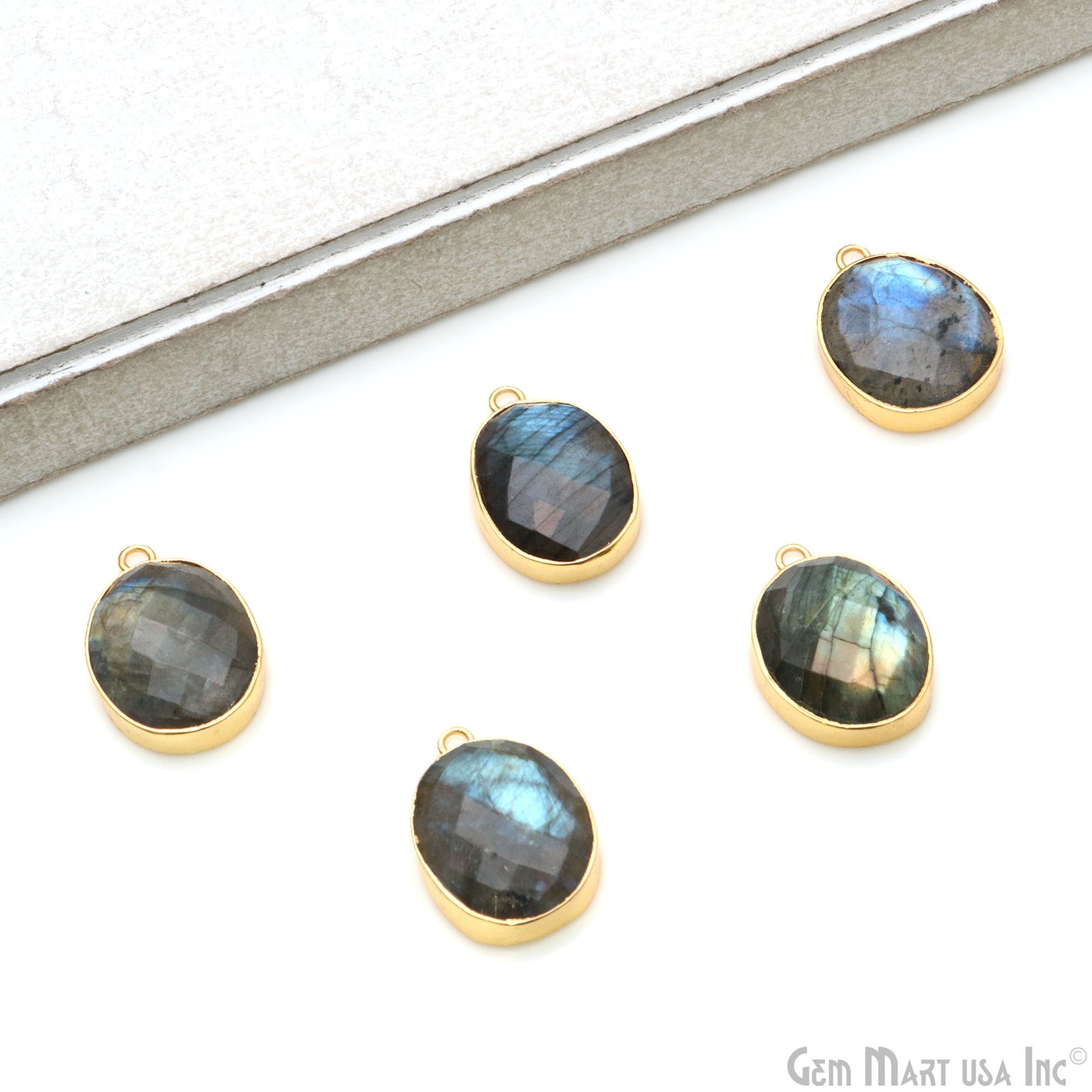 Faceted Organic Shape Gold Electroplated Gemstone Connector