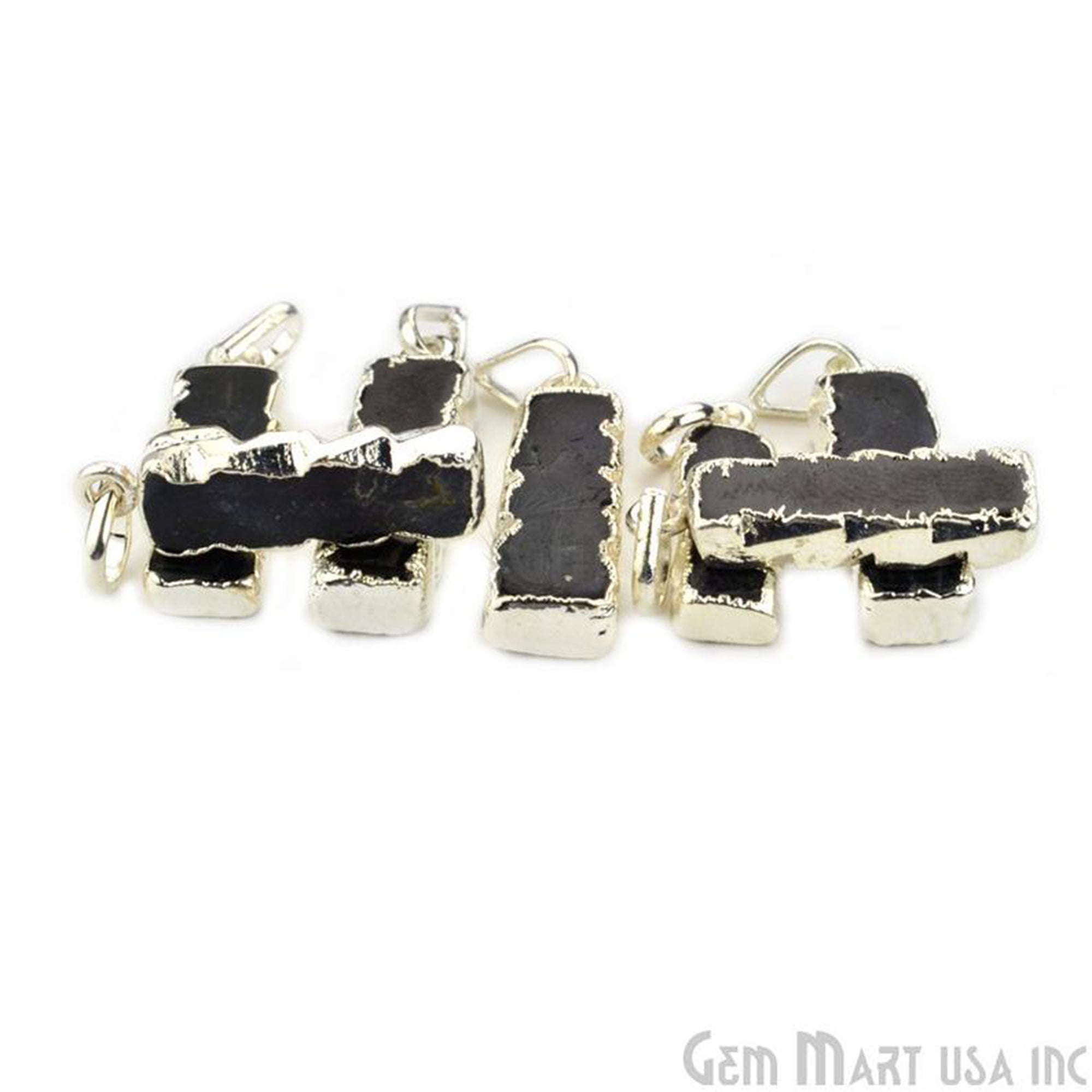 Electroplated Gemstone Rectangle Shape Bar Pendant (50001) - GemMartUSA