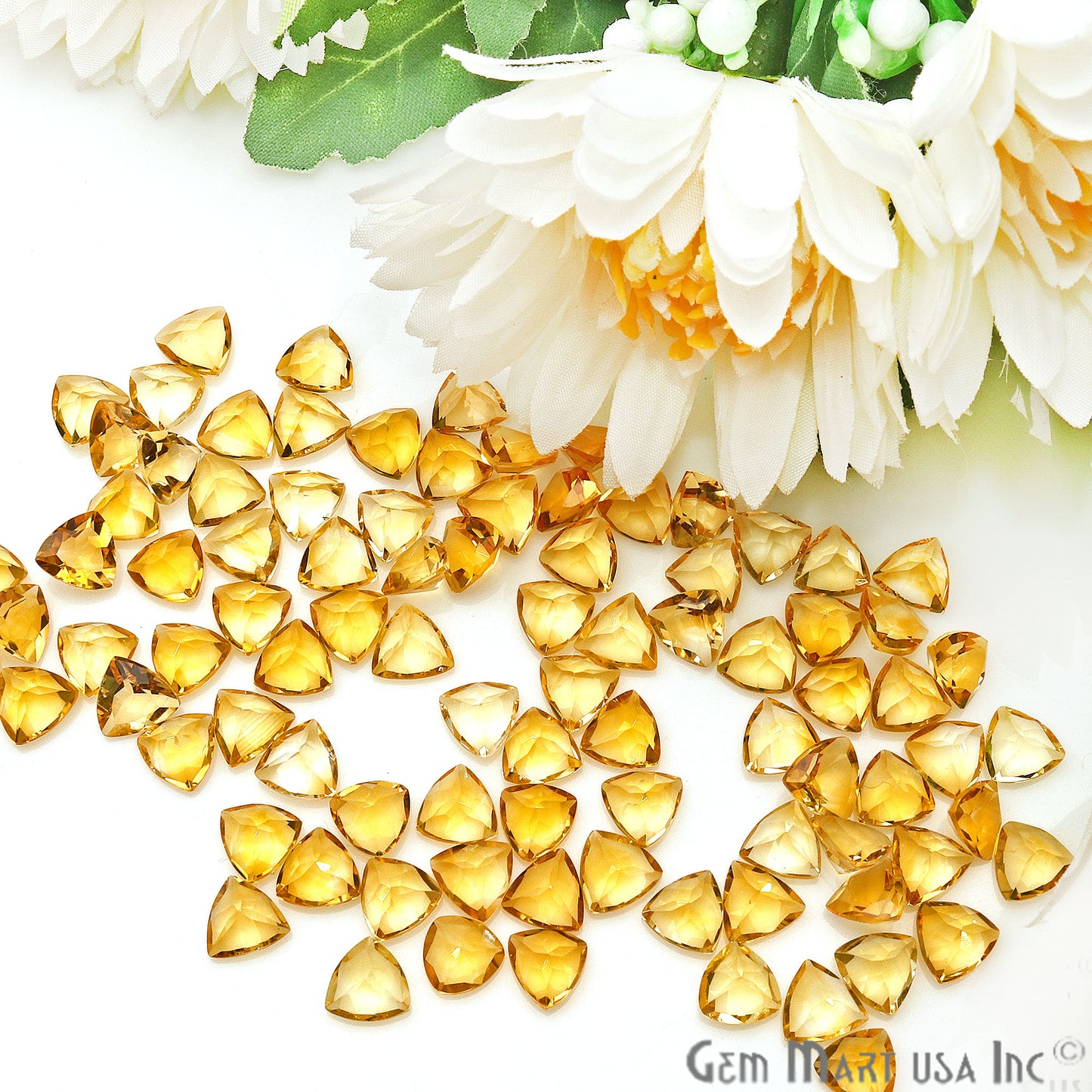 Citrine Trillion Shape 7mm Faceted Loose Gemstone - GemMartUSA