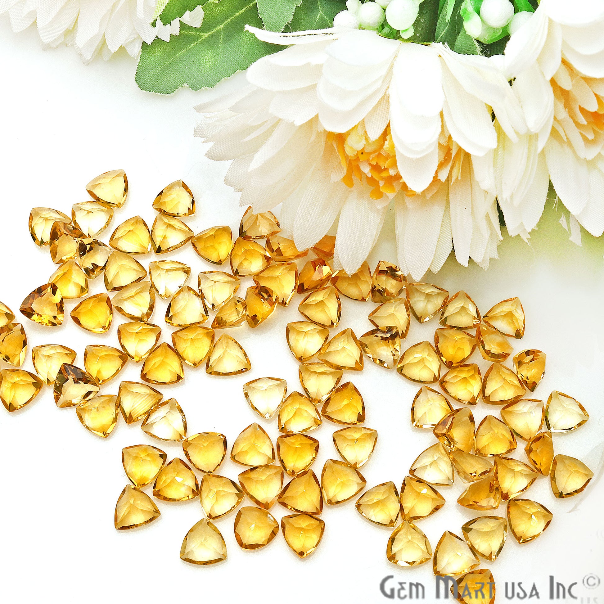 Citrine Trillion Shape 7mm Faceted Loose Gemstone - GemMartUSA