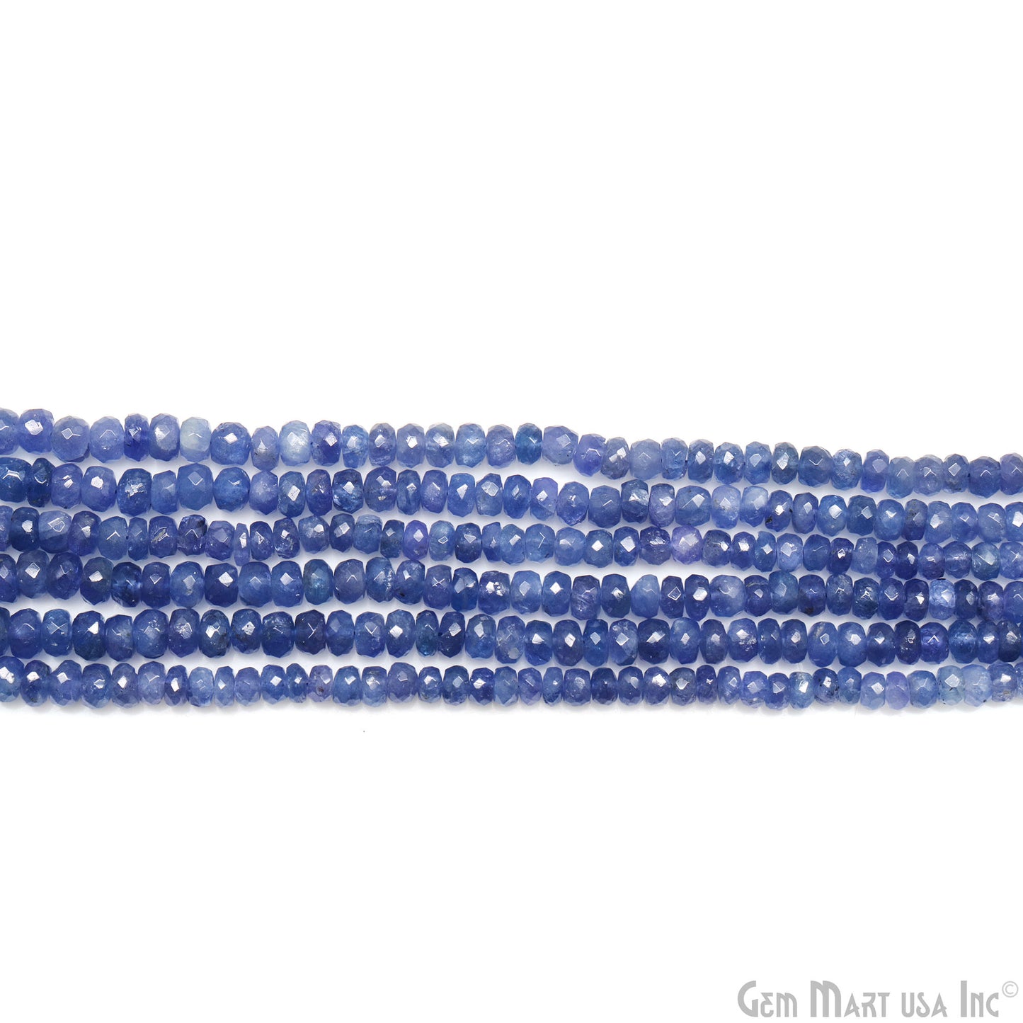 Tanzanite Rondelle Beads, 16 Inch Gemstone Strands, Drilled Strung Nugget Beads, Faceted Round, 5-6mm