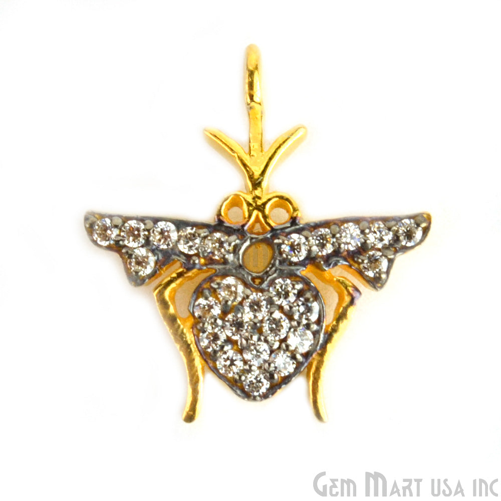 Mosquito' CZ Pave Gold Vermeil Charm for Bracelet & Pendants - GemMartUSA