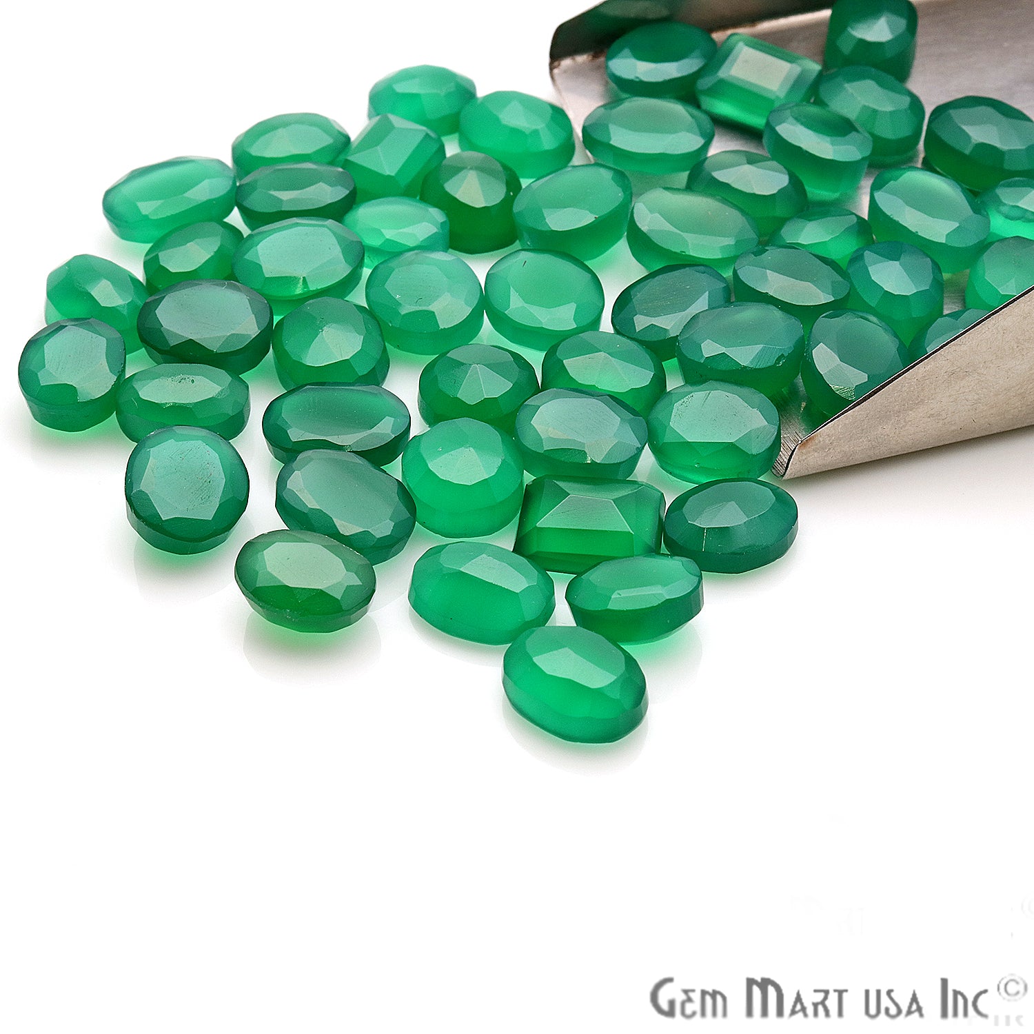 50 Carat Green Onyx Mix Shape Wholesale Loose Gemstones - GemMartUSA