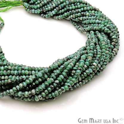 Tibetian Turquoise Jade 3-4mm Faceted Rondelle Beads Strands 14Inch - GemMartUSA