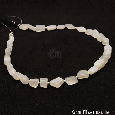 White Chalcedony 12x8mm Crafting Tumble Beads Gemstone Strands 14 Inch - GemMartUSA