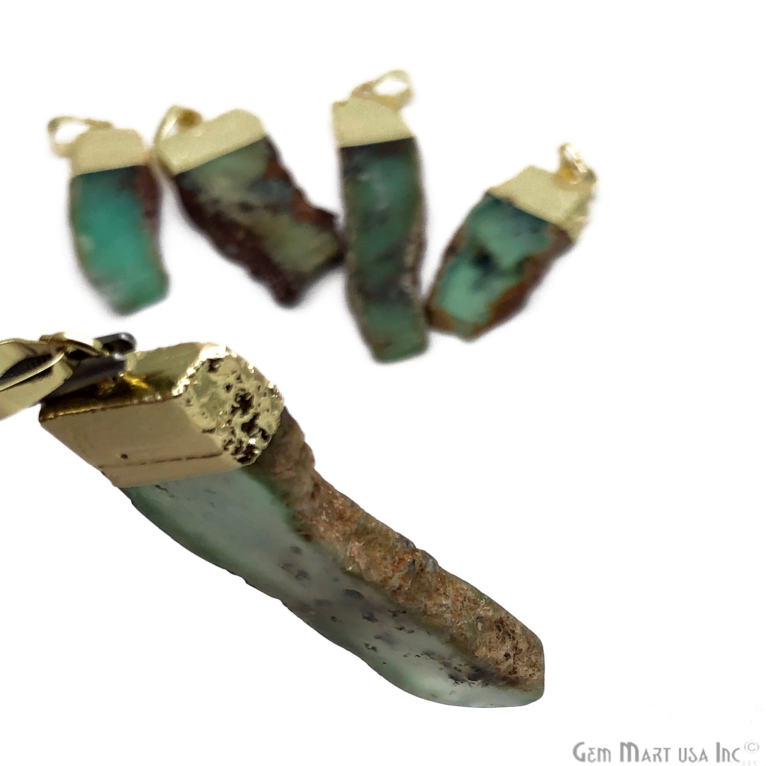 DIY Rough Chrysophase Gemstone Pendants for Necklaces - GemMartUSA