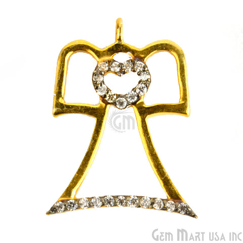 Angel' CZ Pave Gold Vermeil Charm for Bracelet & Pendants - GemMartUSA