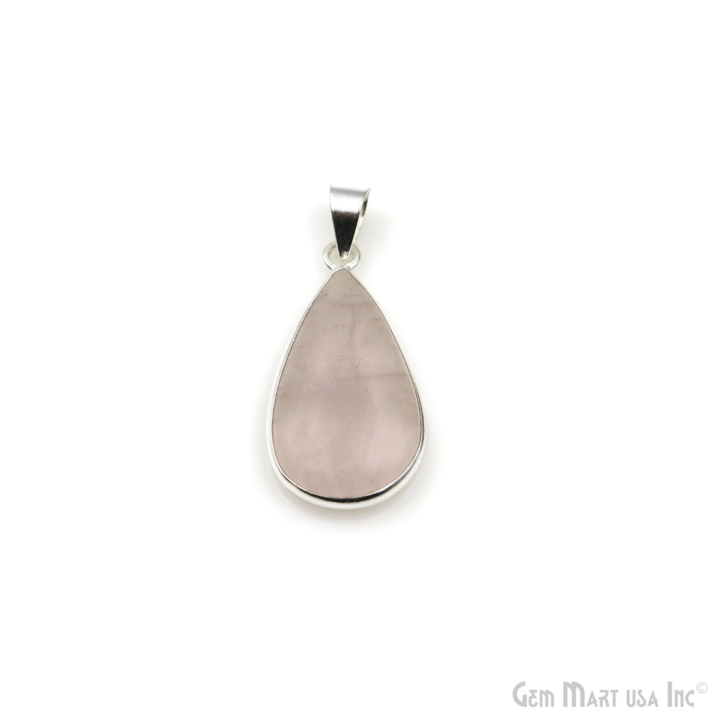 Rose Quartz Gemstone Pears 34x18mm Sterling Silver Necklace Pendant 1PC