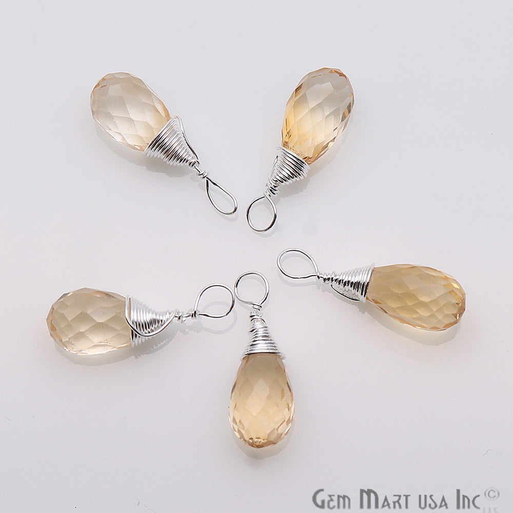 Wire Wrapped Drop Shape 16x6mm Single Bail Gemstone Connector (Pick Stone) - GemMartUSA