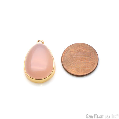 Cabochon Free Form Gold Plated 23x17mm Single Bail Gemstone Connector