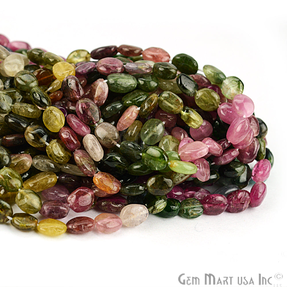 Multi Tourmaline Faceted Beads 7x5mm Gemstone Rondelle Beads - GemMartUSA