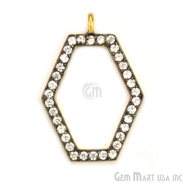 Hexagon' CZ Pave Gold...