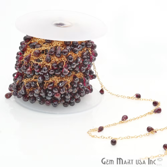 Rhodolite Beaded Gold Wire...