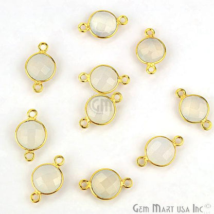 Round 8mm Gold Plated Double Bail Gemstone Connectors (Pick Your Lot Size) - GemMartUSA