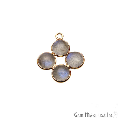 DIY, Labradorite Gold Plated 22X16mm Square Chandelier Finding Component - GemMartUSA