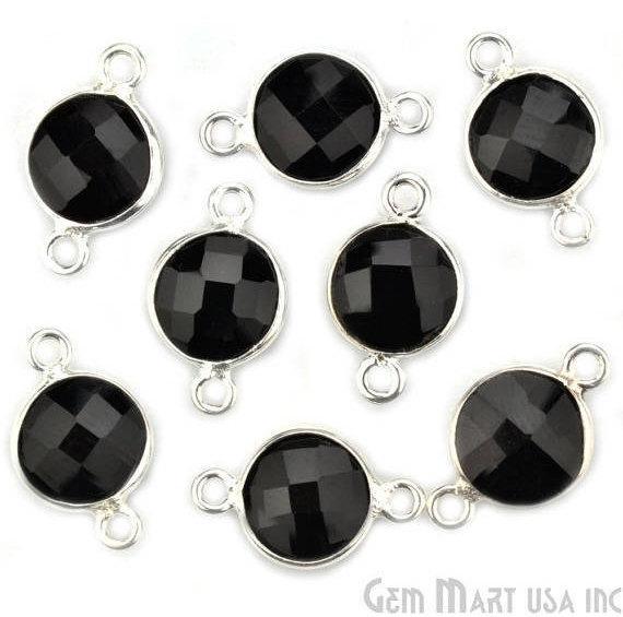 Round 8mm Double Bail Silver Plated Gemstone Connectors (Pick Your Lot Size) - GemMartUSA