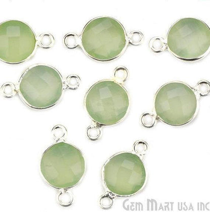 Round 8mm Double Bail Silver Plated Gemstone Connectors (Pick Your Lot Size) - GemMartUSA