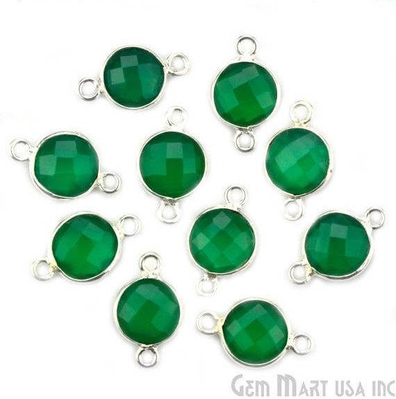 Round 8mm Double Bail Silver Plated Gemstone Connectors (Pick Your Lot Size) - GemMartUSA