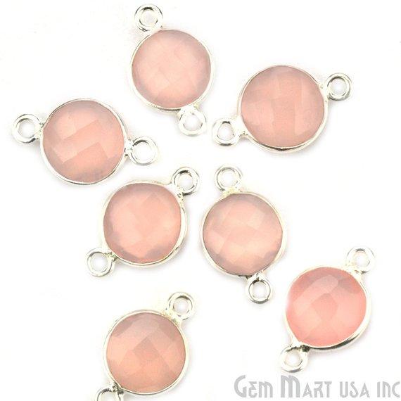 Round 8mm Double Bail Silver Plated Gemstone Connectors (Pick Your Lot Size) - GemMartUSA