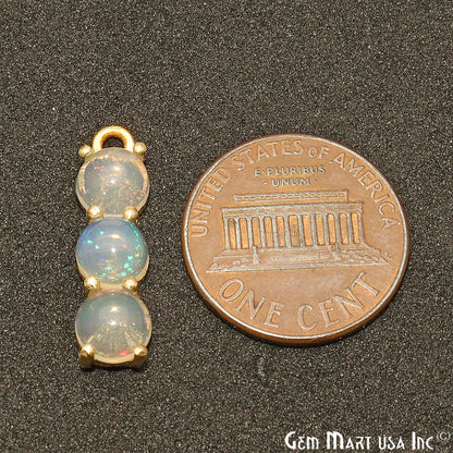 Opal Gemstone 22x6mm Prong Setting Gold Plated Component Connector - GemMartUSA