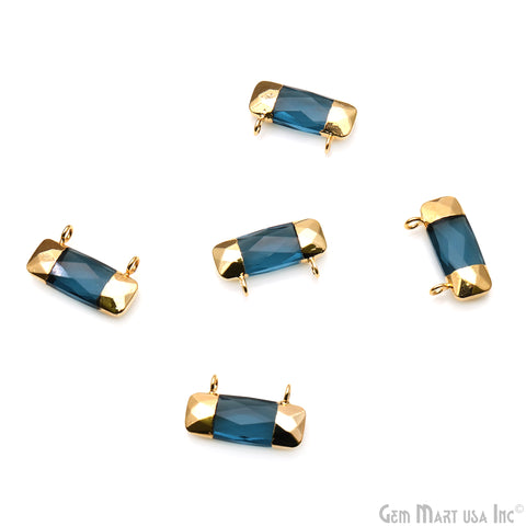 Iolite Rectangle 21x11mm Gold Electroplated Cat Bail Connector