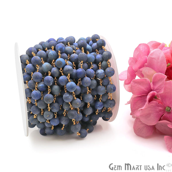 Lapis Frosted Beads 8mm...