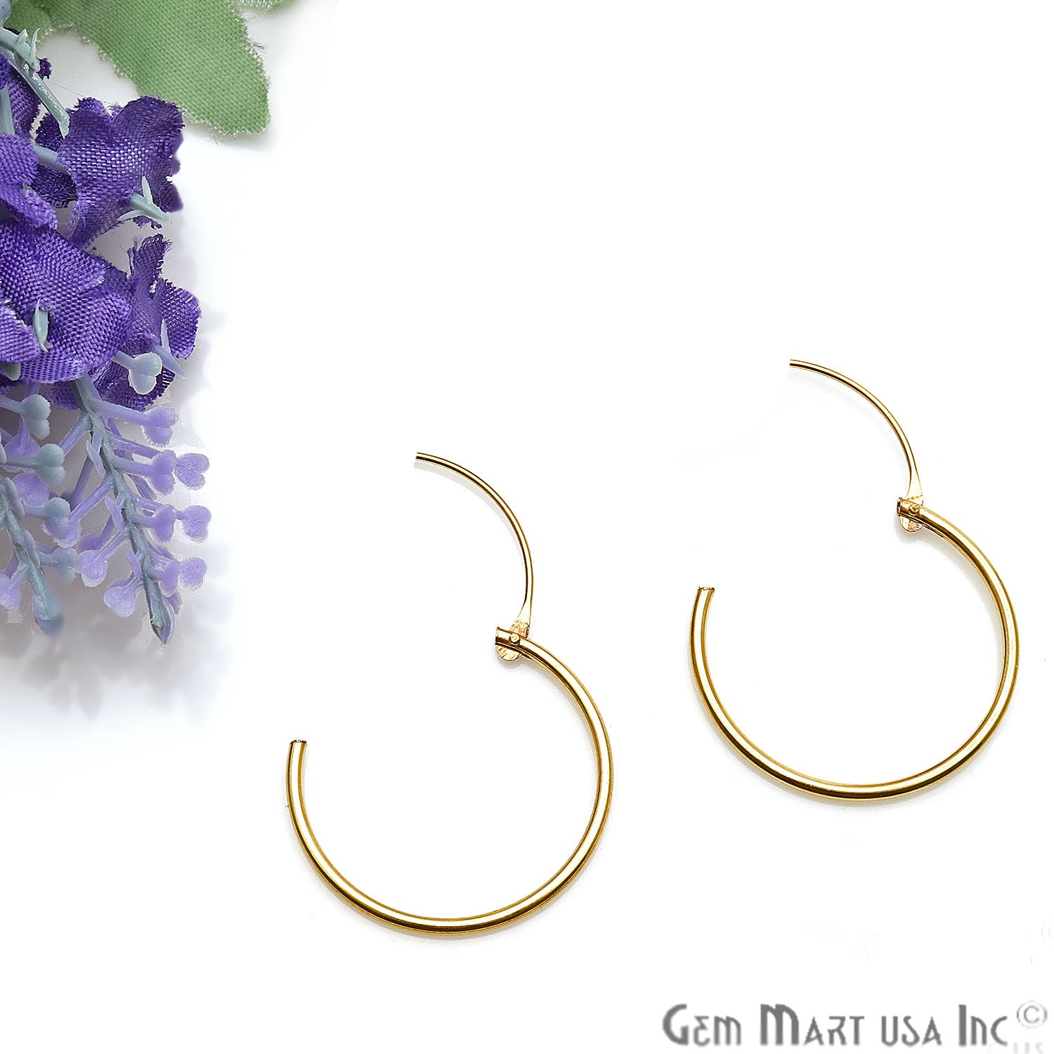 DIY Gold Plated Wire Finding Hoop Earring (Pick Hoop Size) - GemMartUSA