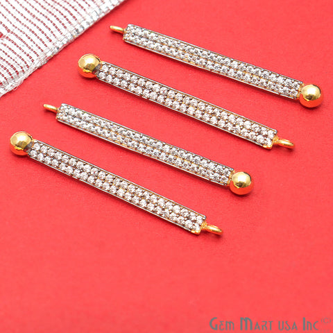 Cubic Zircon Pave Gold Vermeil Charm for Bracelet Pendants & Necklace - GemMartUSA