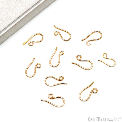 5 Pair Lot Gold Plated 16x9mm Earring Gold Fishhook Earwires